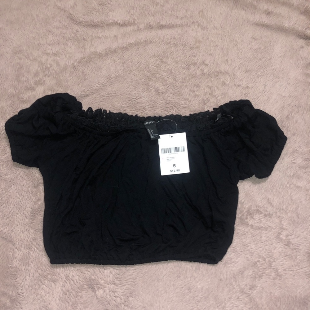 Crop Top with Lace Trim